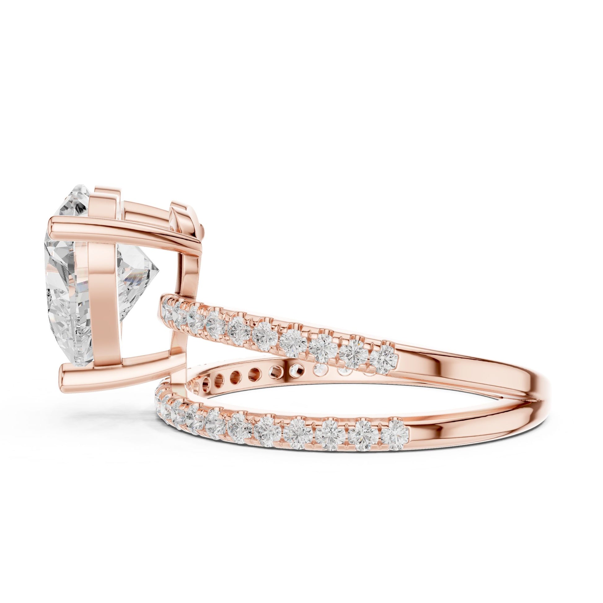 Heart Lab Grown Diamond Pave Engagement Ring