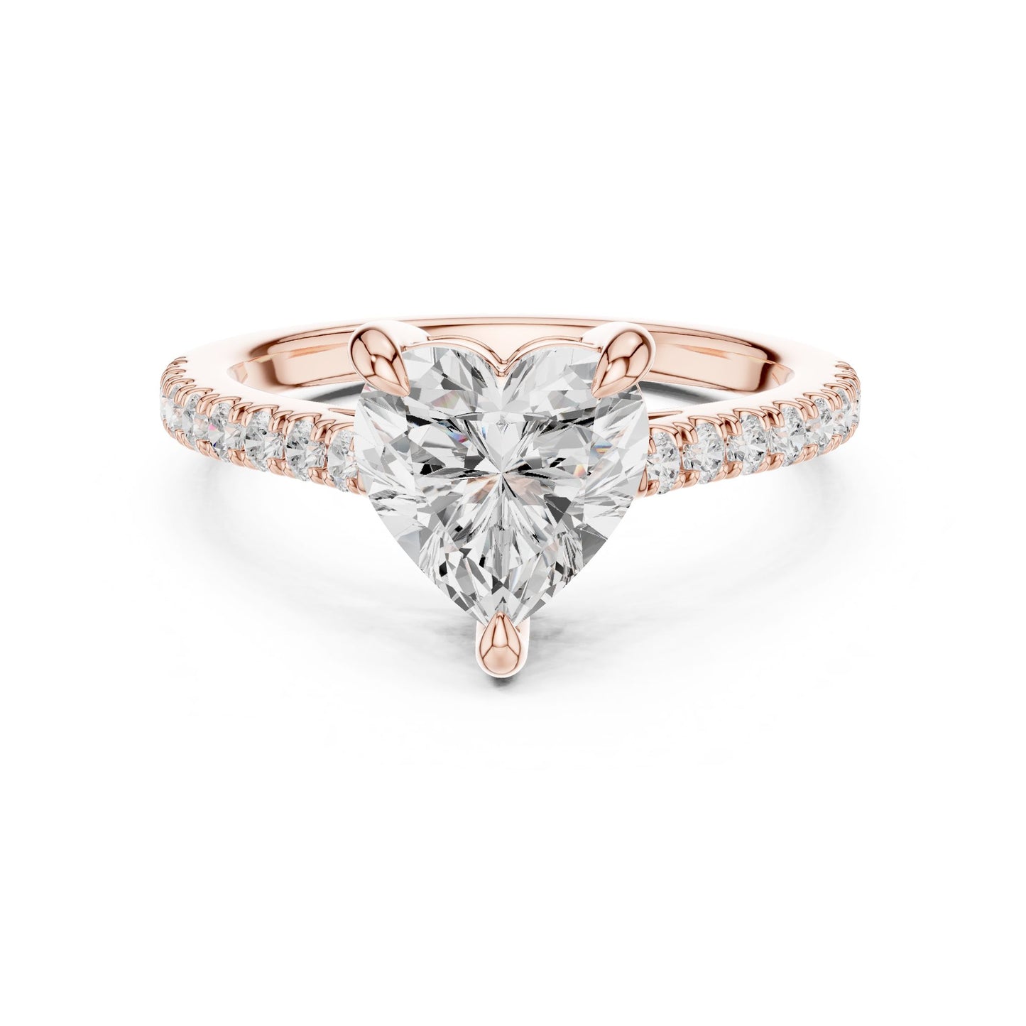 Heart Lab Grown Diamond Pave Engagement Ring