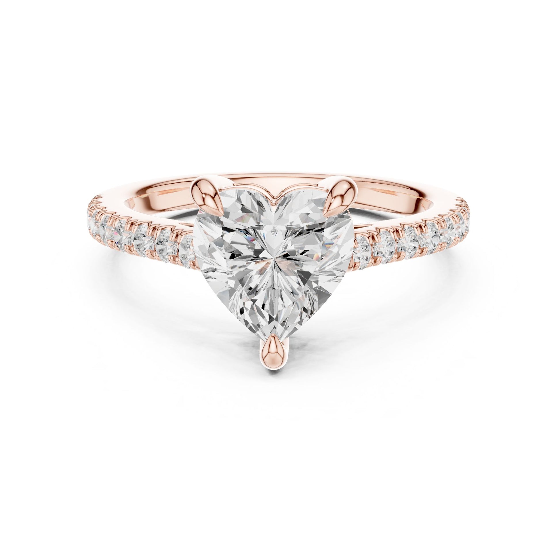Heart Lab Grown Diamond Pave Engagement Ring
