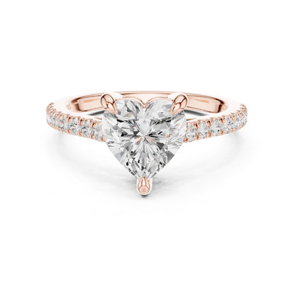 Heart Lab Grown Diamond Pave Engagement Ring