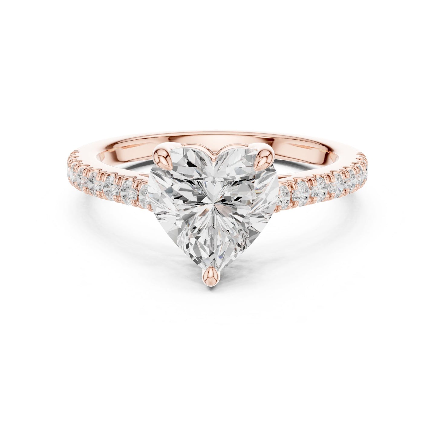 Heart Lab Grown Diamond Pave Engagement Ring