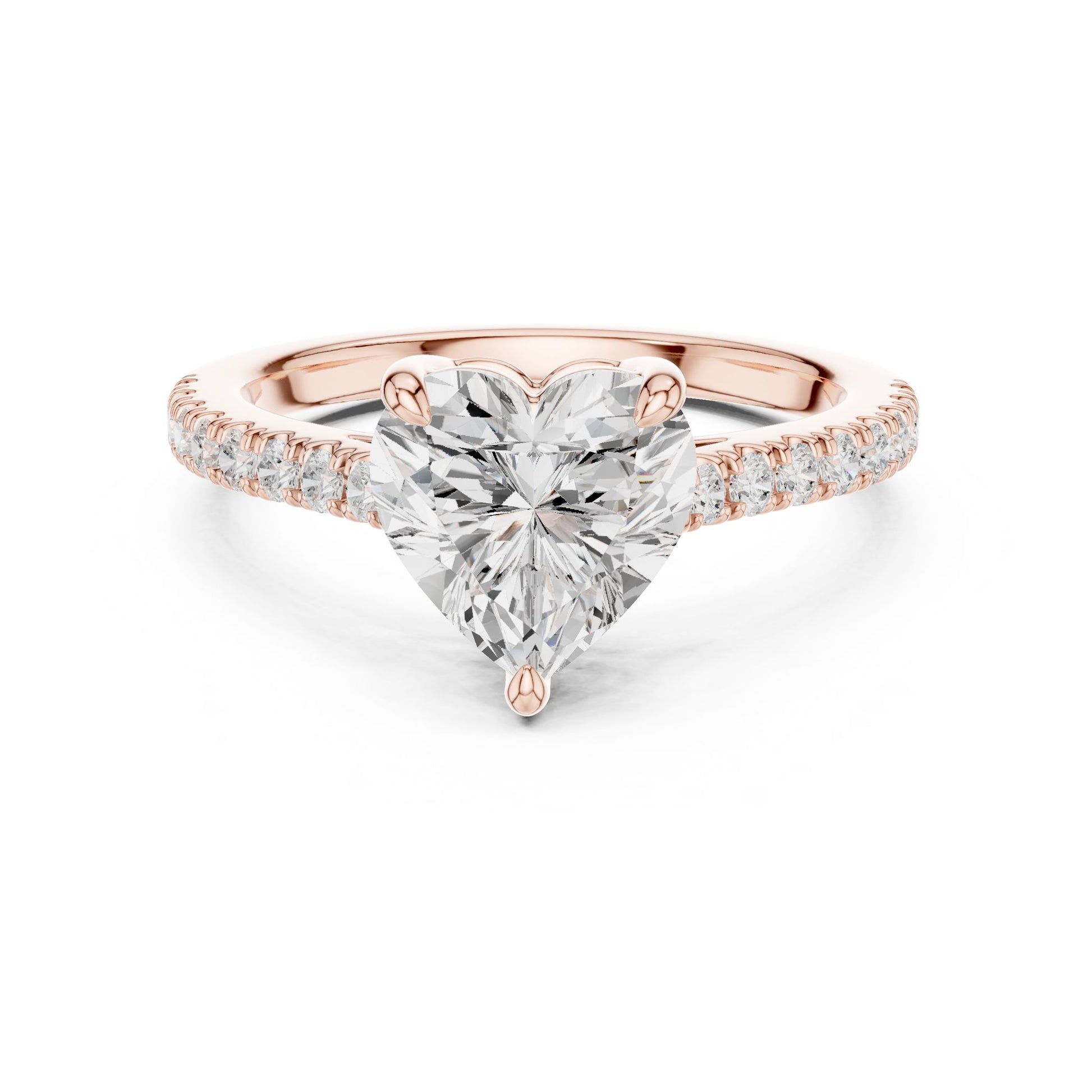 Heart Lab Grown Diamond Pave Engagement Ring