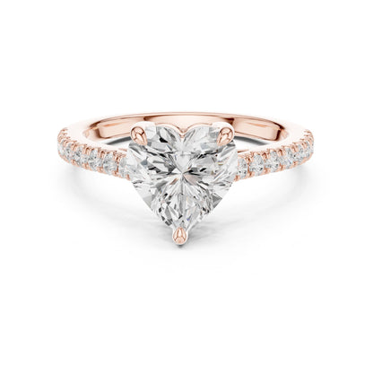 Heart Lab Grown Diamond Pave Engagement Ring