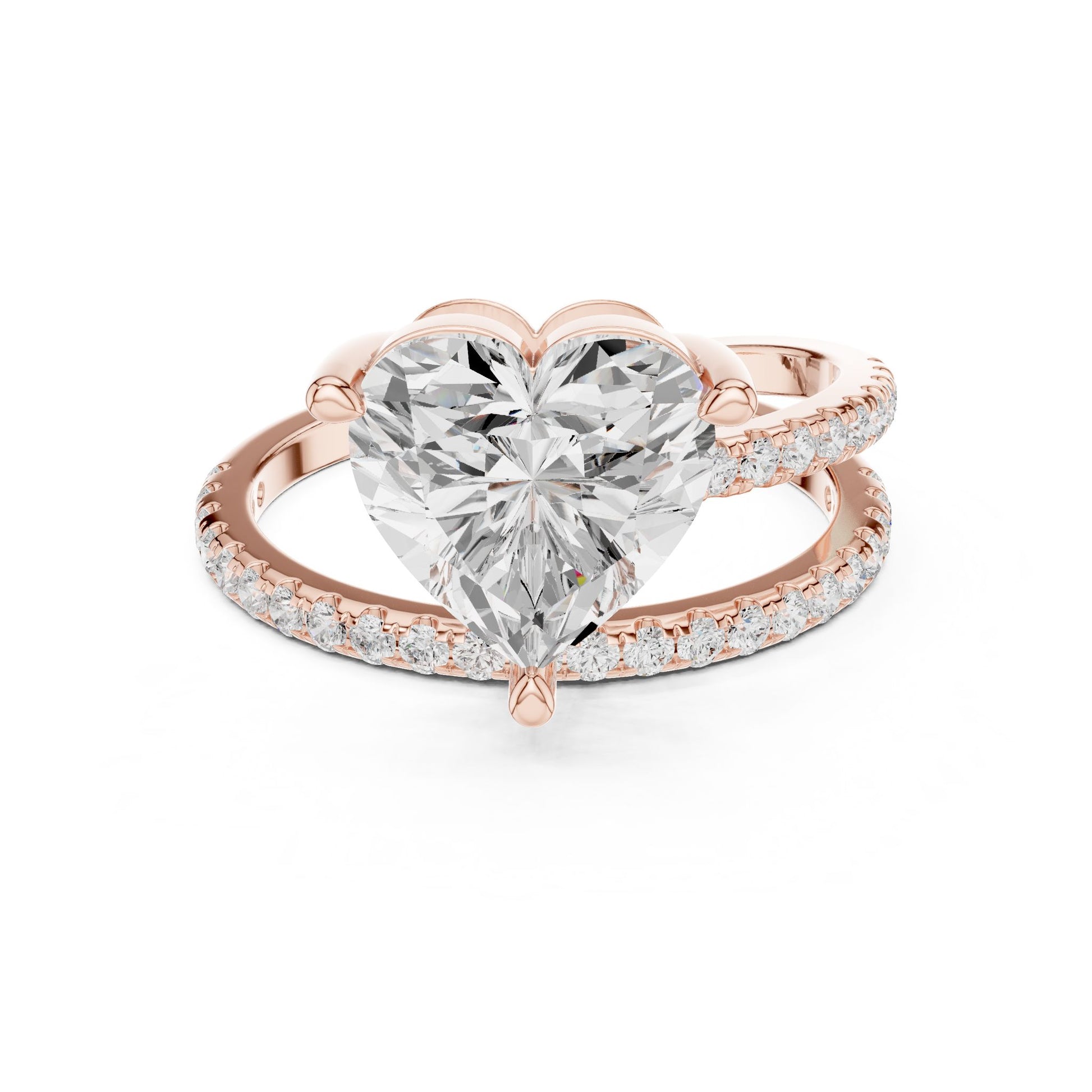 Heart Lab Grown Diamond Pave Engagement Ring