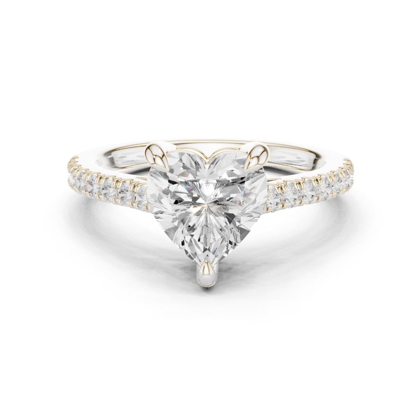 Heart Lab Grown Diamond Pave Engagement Ring
