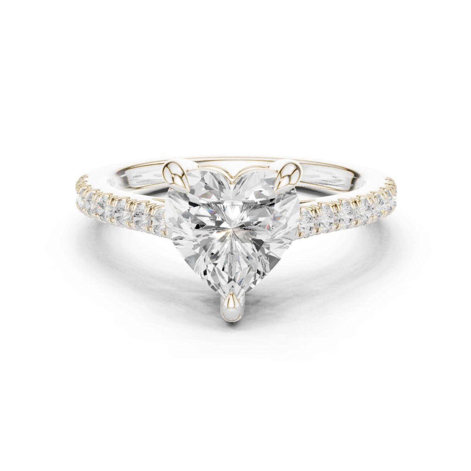 Heart Lab Grown Diamond Pave Engagement Ring
