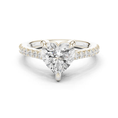 Heart Lab Grown Diamond Pave Engagement Ring