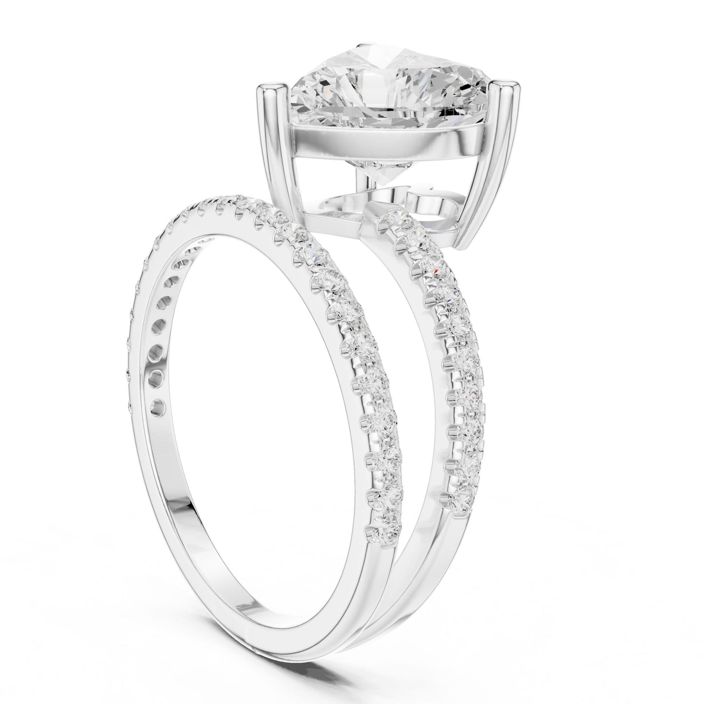 Heart Lab Grown Diamond Pave Engagement Ring