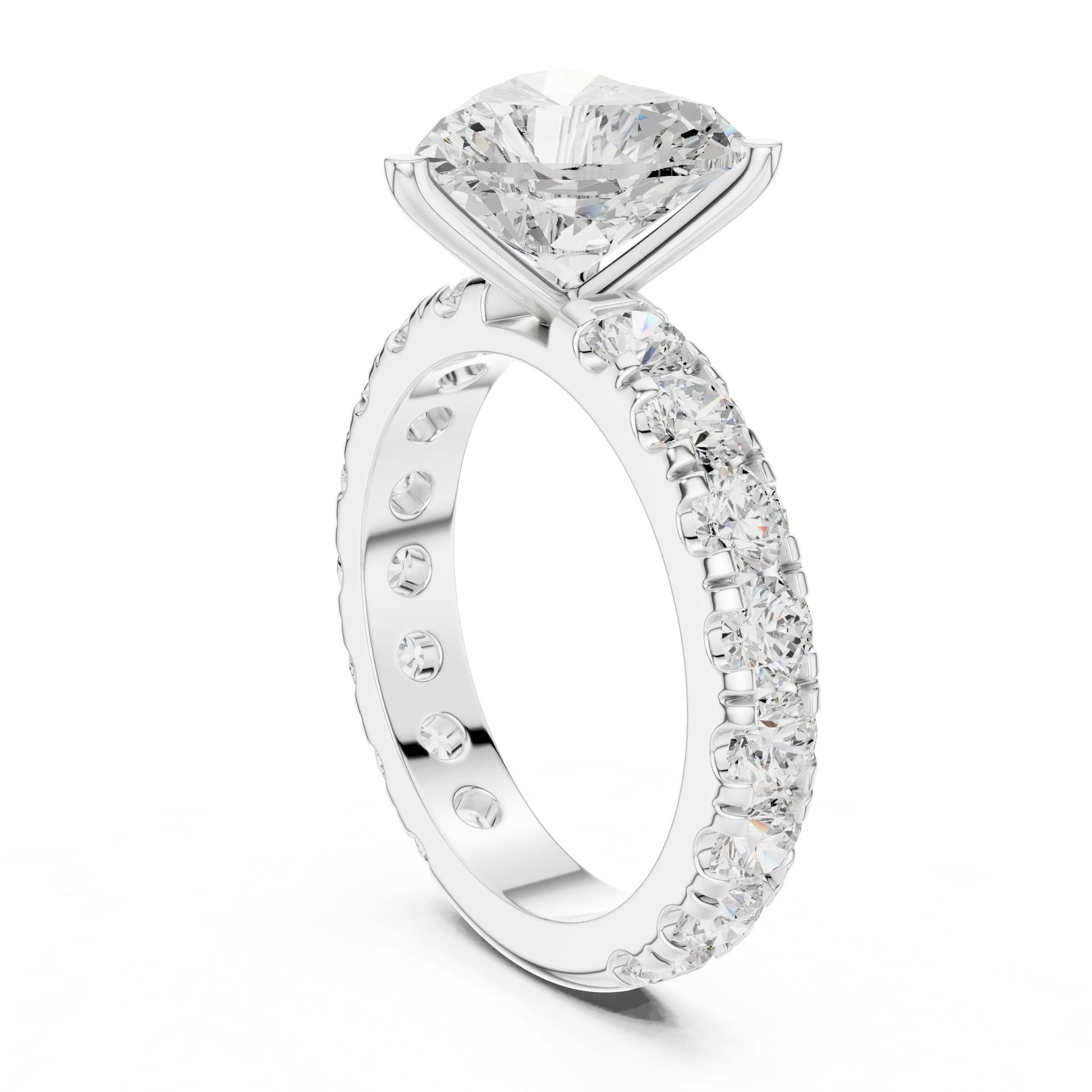 Heart Lab Grown Diamond Pave Engagement Ring