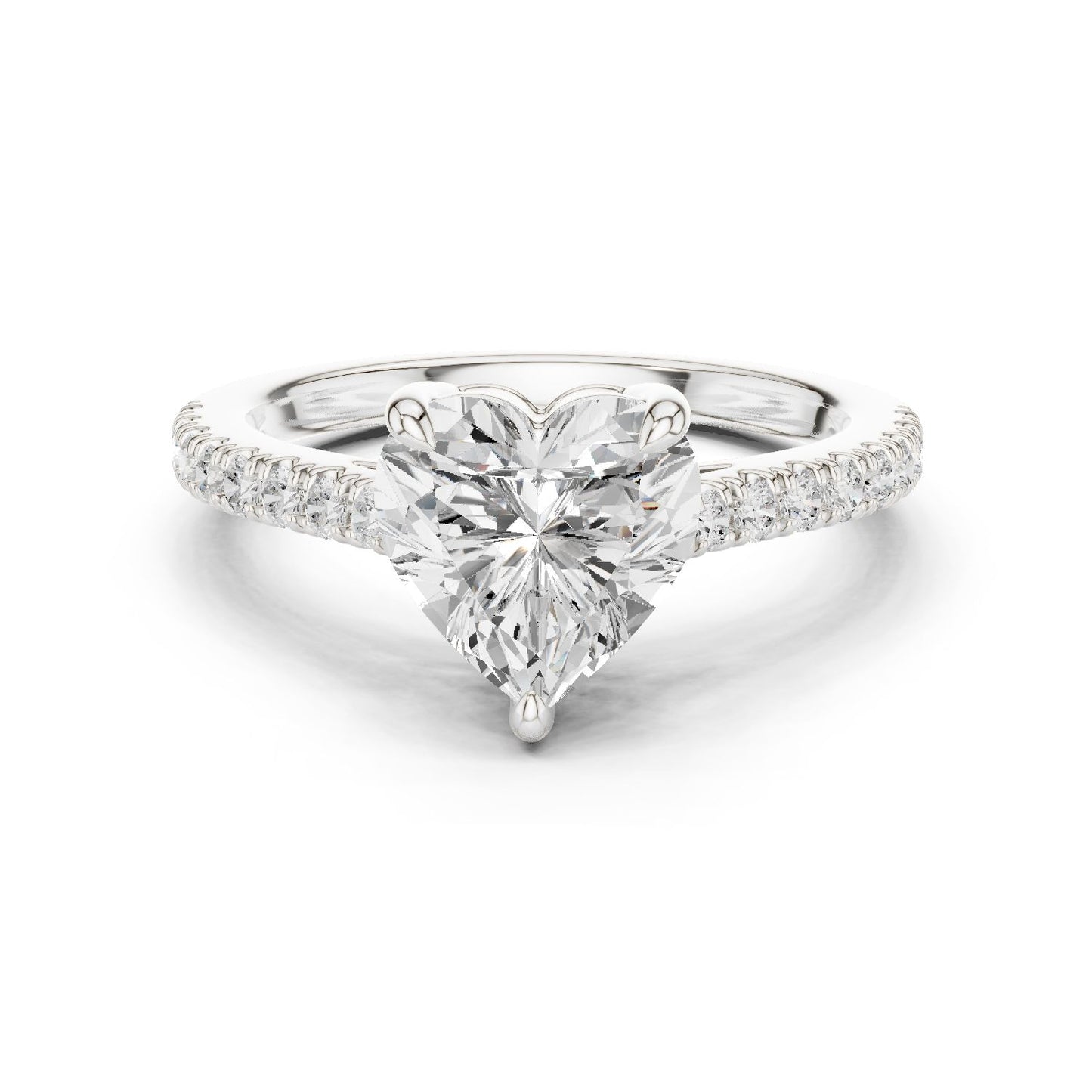 Heart Lab Grown Diamond Pave Engagement Ring