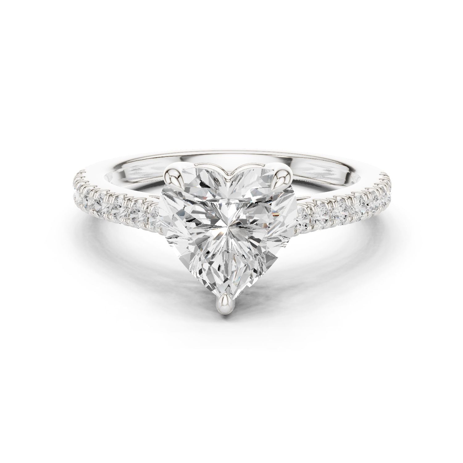 Heart Lab Grown Diamond Pave Engagement Ring