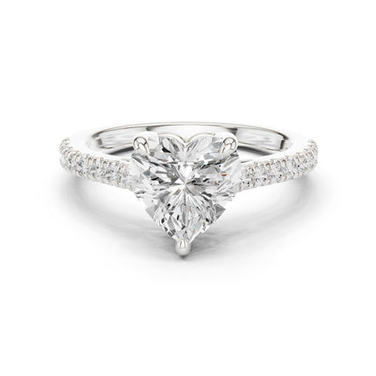 Heart Lab Grown Diamond Pave Engagement Ring