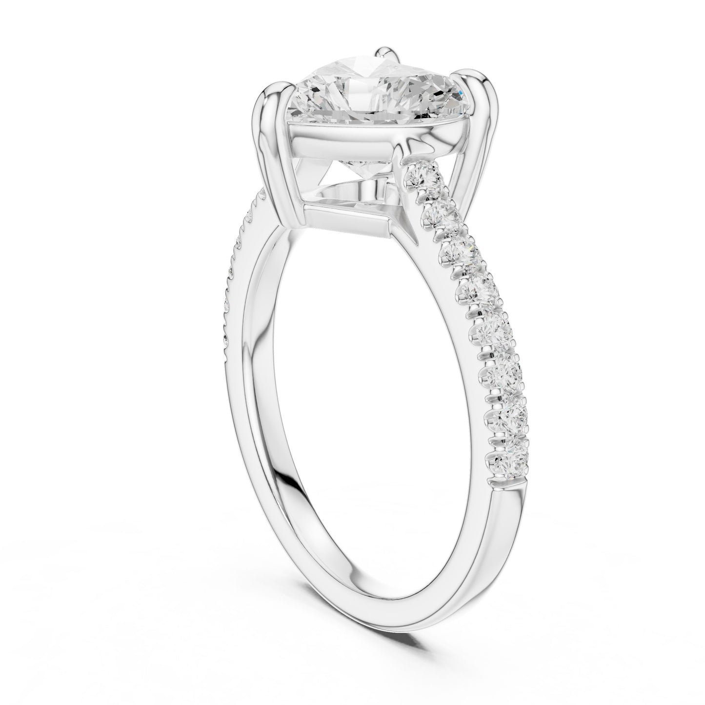 Heart Lab Grown Diamond Pave Engagement Ring