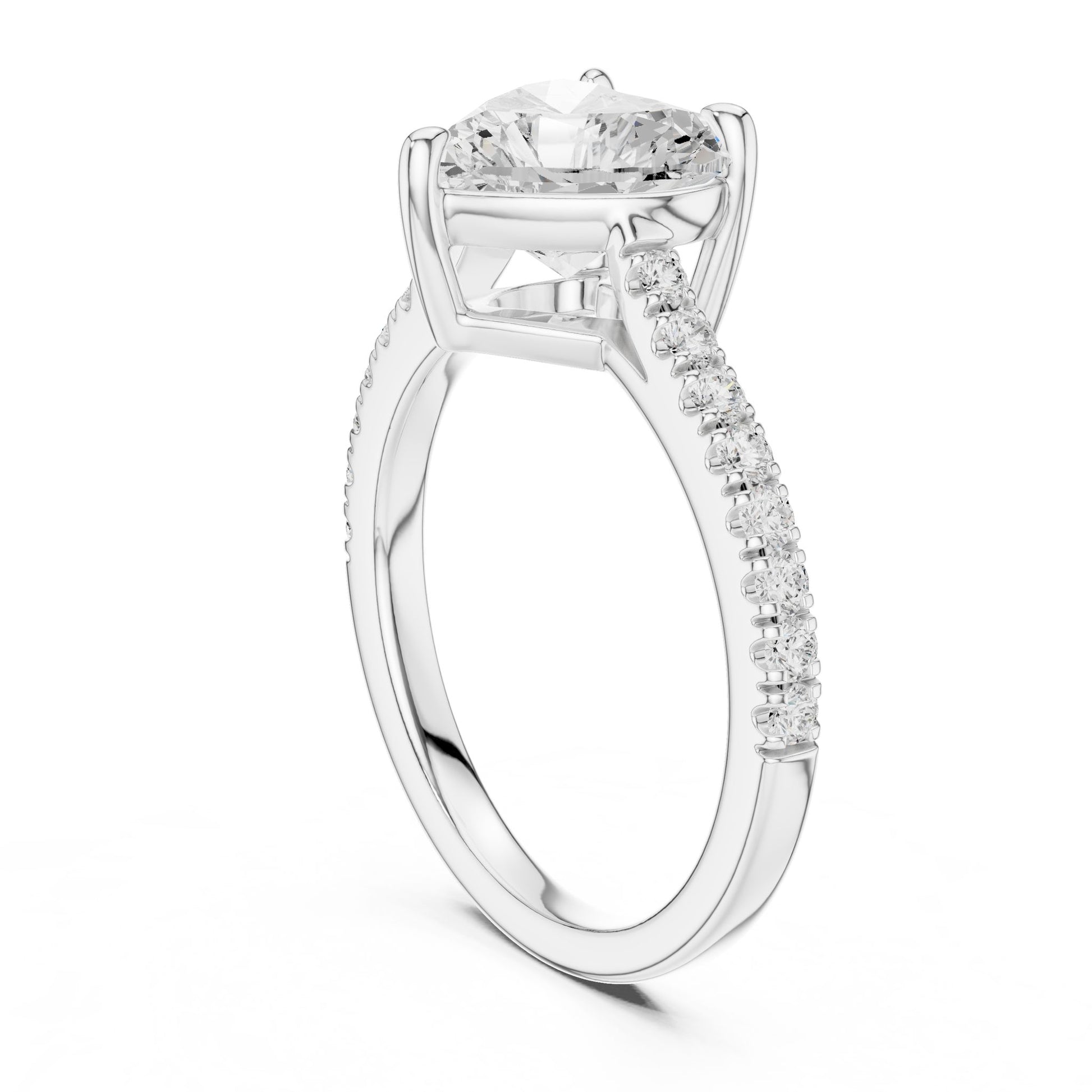 Heart Lab Grown Diamond Pave Engagement Ring
