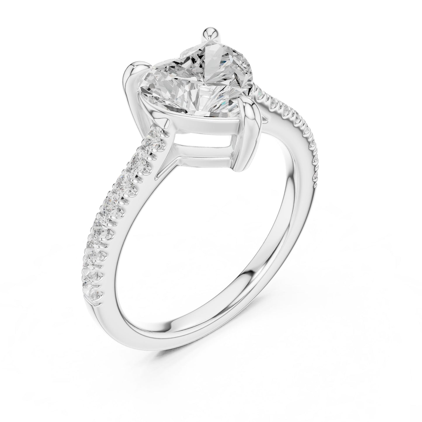 Heart Lab Grown Diamond Pave Engagement Ring