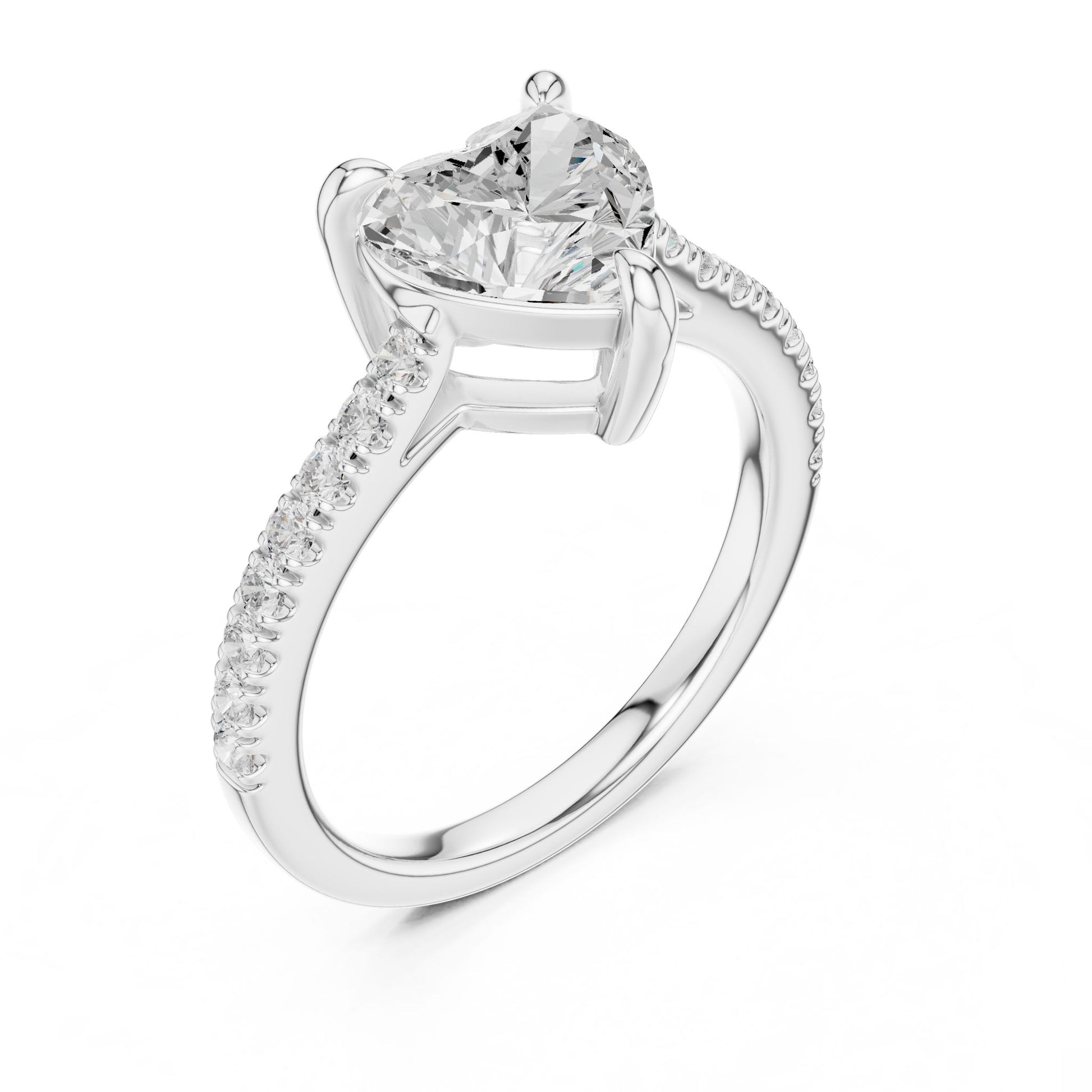 Heart Lab Grown Diamond Pave Engagement Ring