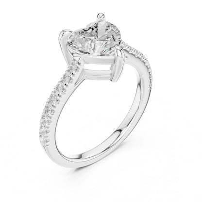 Heart Lab Grown Diamond Pave Engagement Ring