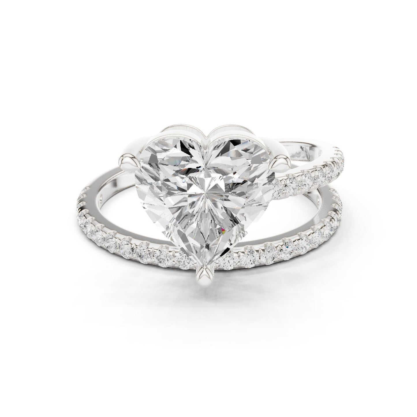 Heart Lab Grown Diamond Pave Engagement Ring