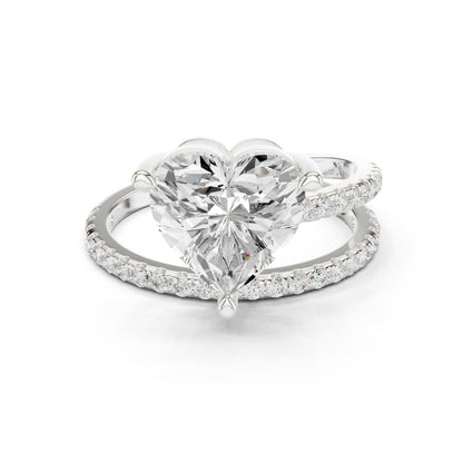 Heart Lab Grown Diamond Pave Engagement Ring