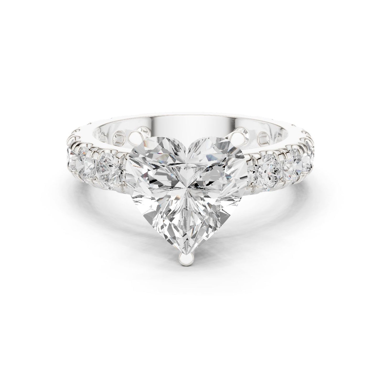 Heart Lab Grown Diamond Pave Engagement Ring
