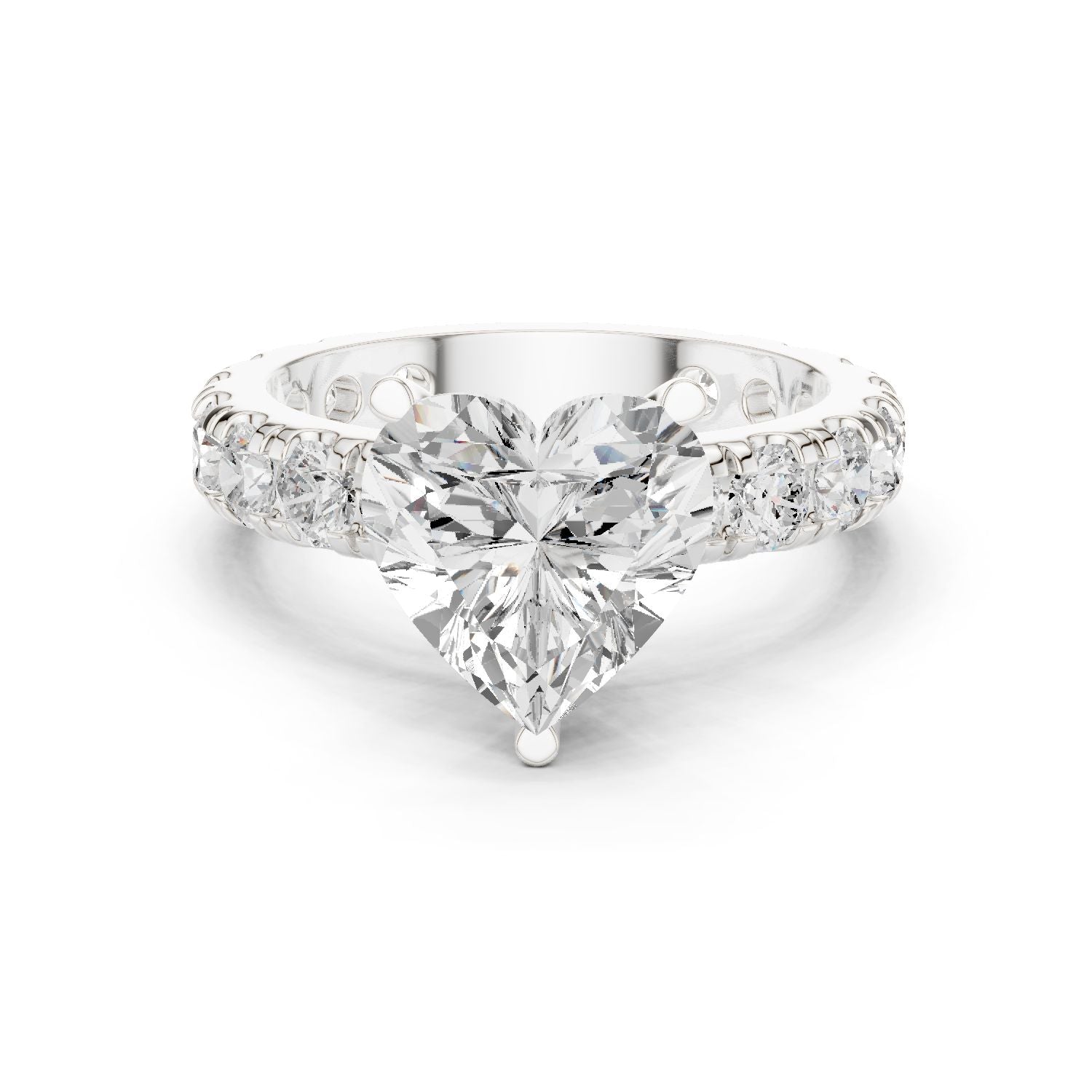 Heart Lab Grown Diamond Pave Engagement Ring