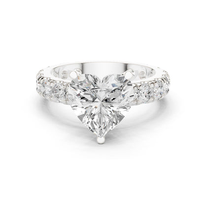 Heart Lab Grown Diamond Pave Engagement Ring