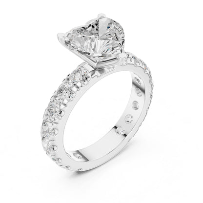 Heart Lab Grown Diamond Pave Engagement Ring