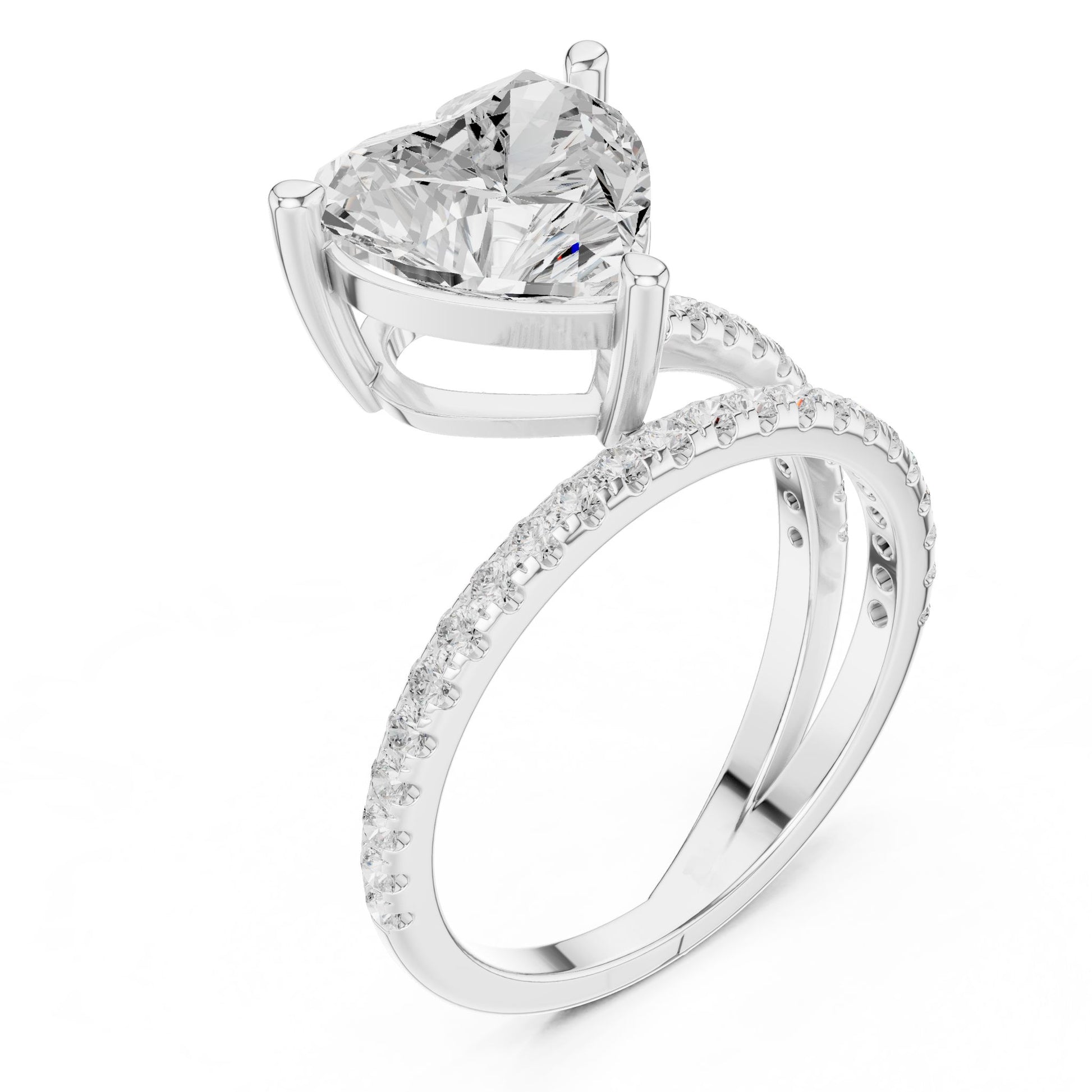 Heart Lab Grown Diamond Pave Engagement Ring