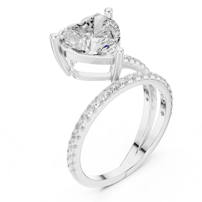 Heart Lab Grown Diamond Pave Engagement Ring