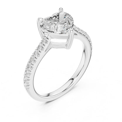 Heart Lab Grown Diamond Pave Engagement Ring