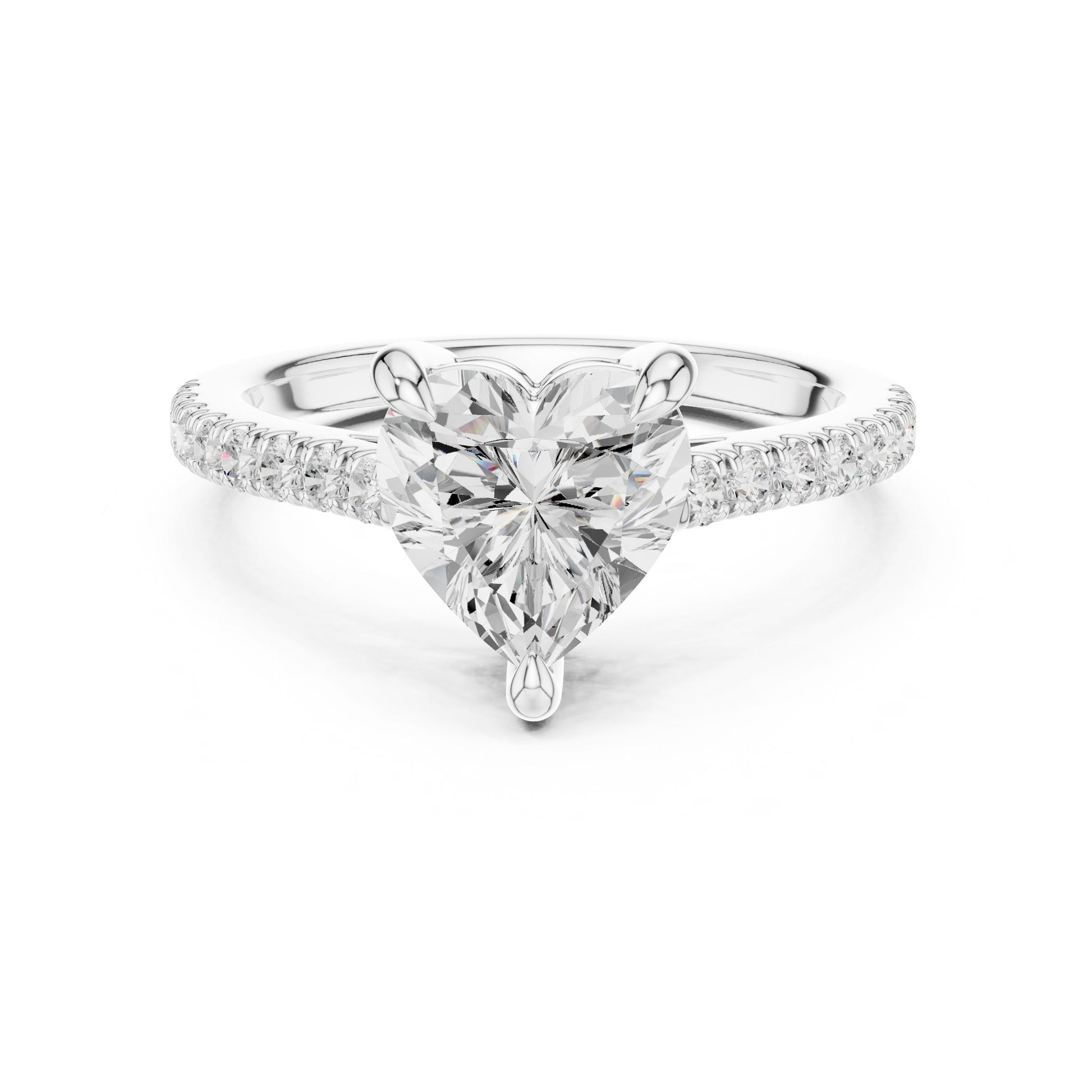 Heart Lab Grown Diamond Pave Engagement Ring