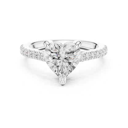 Heart Lab Grown Diamond Pave Engagement Ring