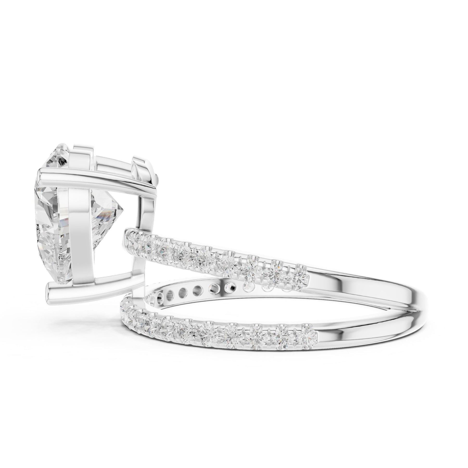 Heart Lab Grown Diamond Pave Engagement Ring