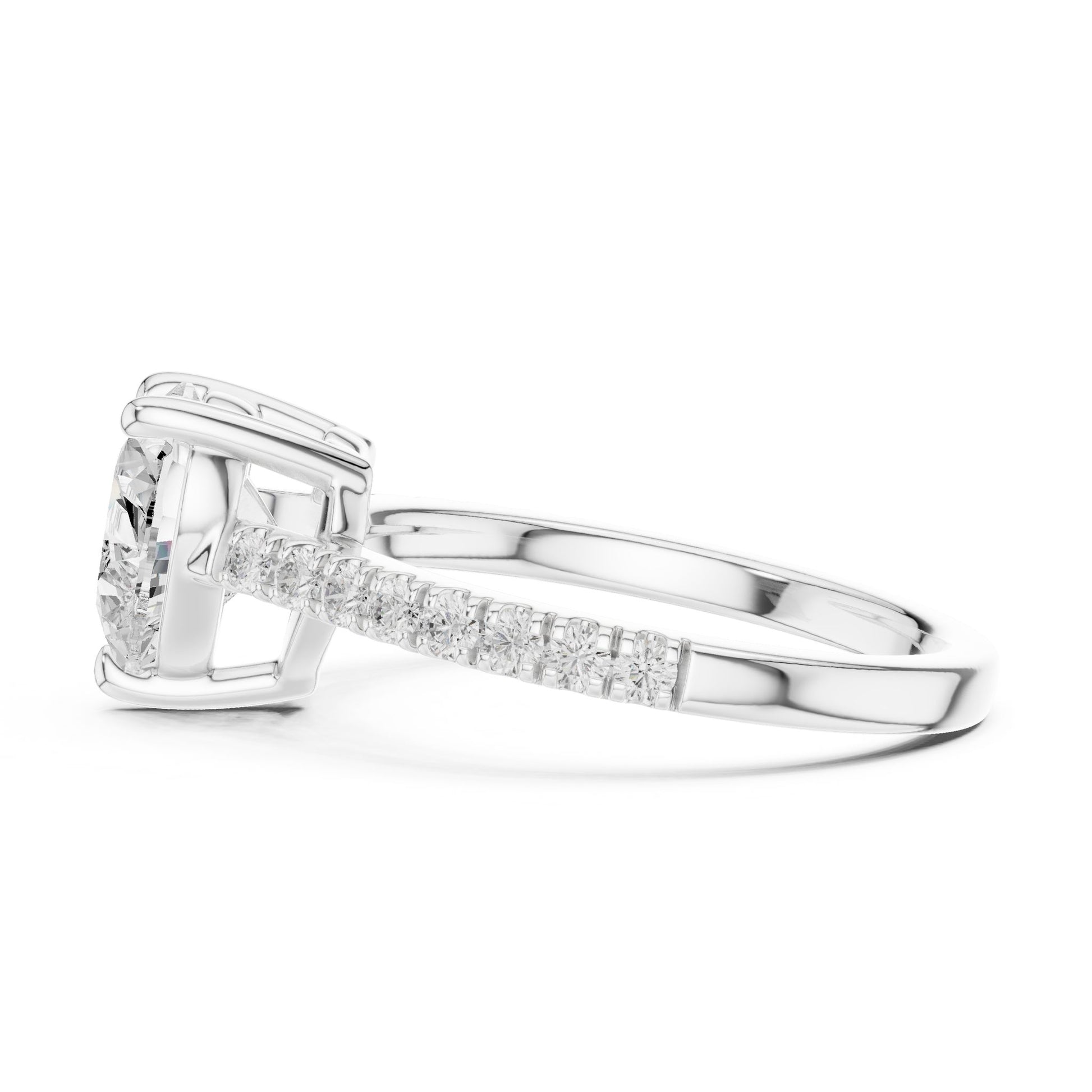 Heart Lab Grown Diamond Pave Engagement Ring