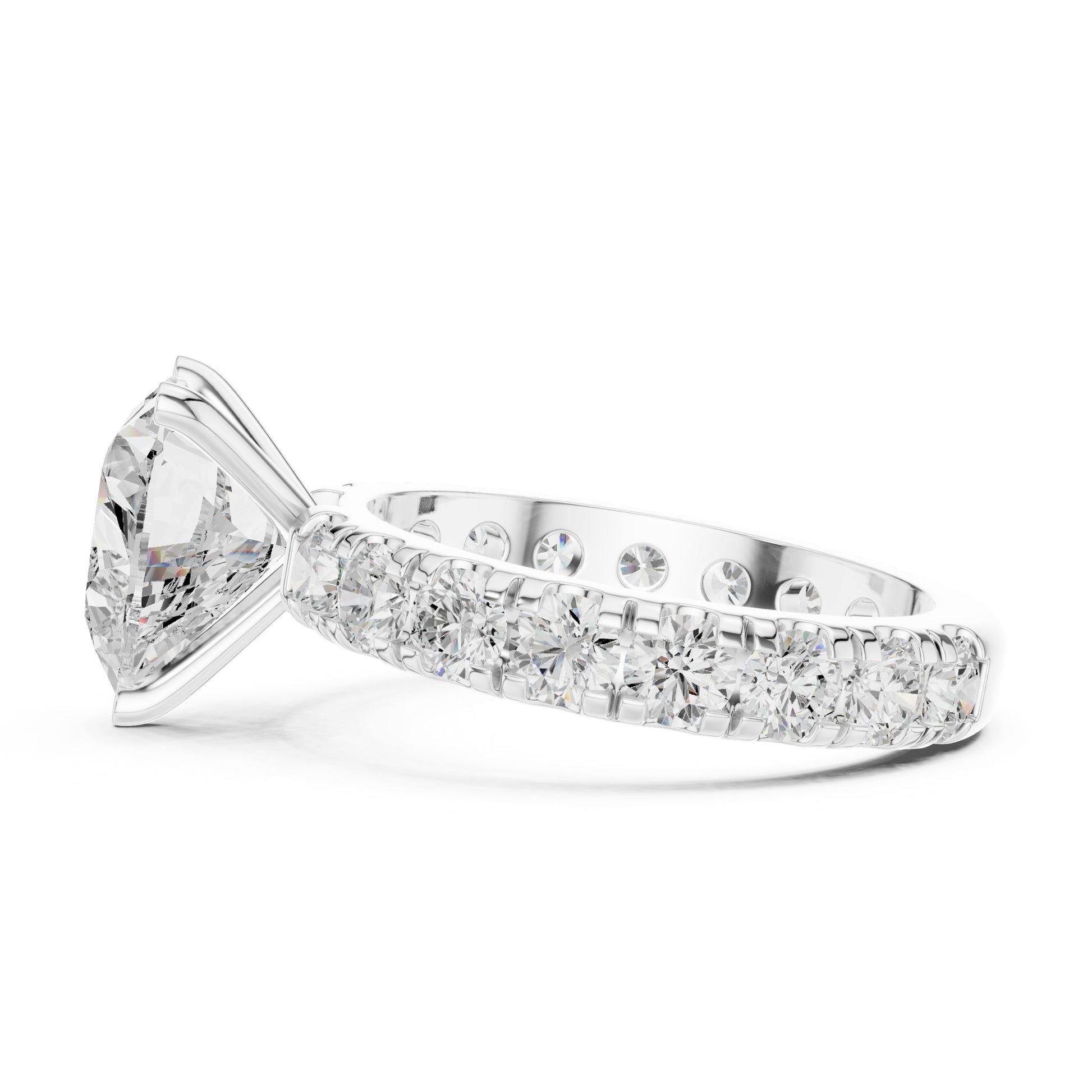 Heart Lab Grown Diamond Pave Engagement Ring