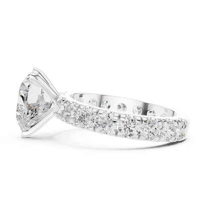 Heart Lab Grown Diamond Pave Engagement Ring