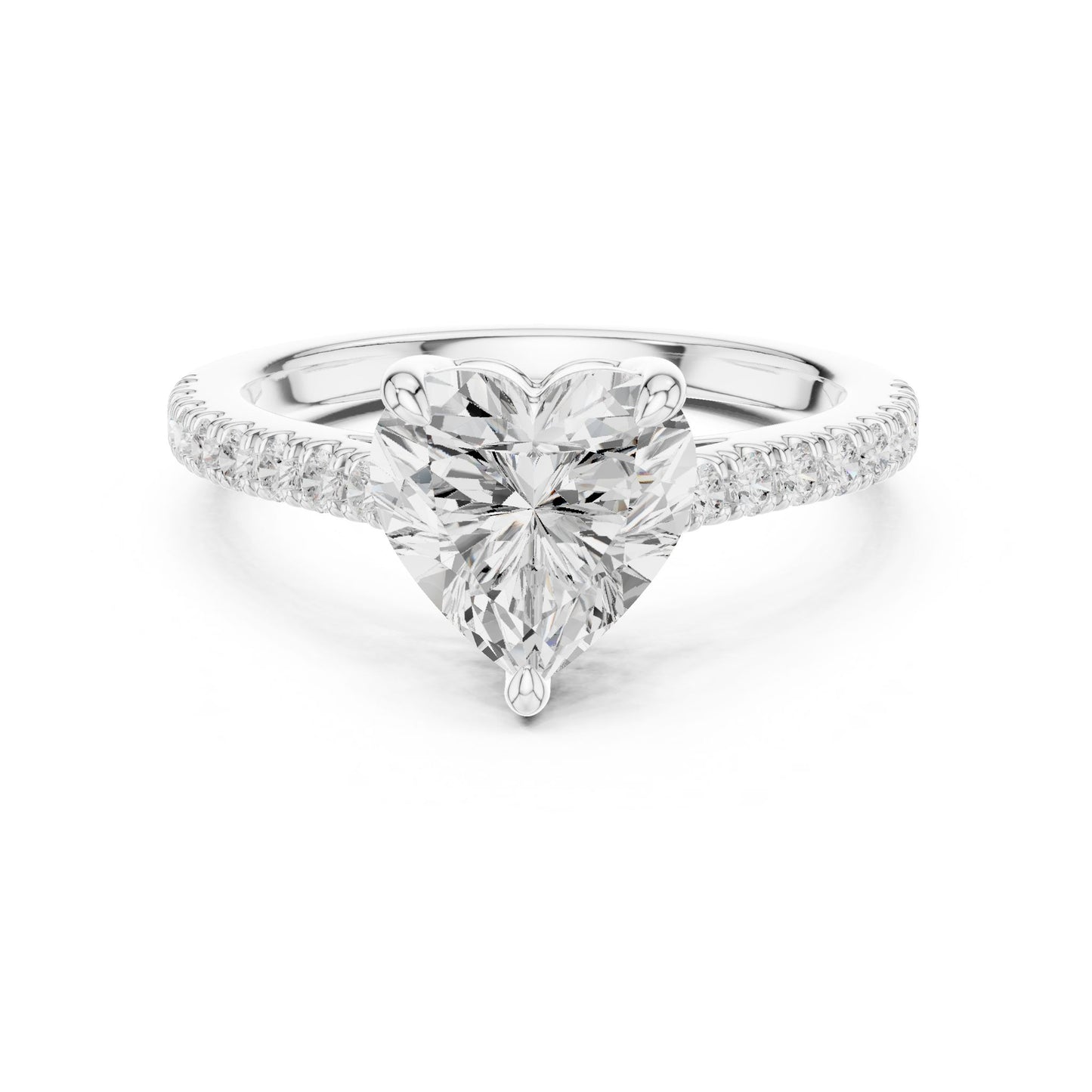 Heart Lab Grown Diamond Pave Engagement Ring