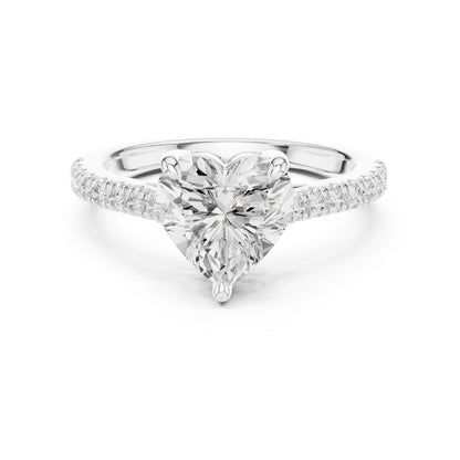 Heart Lab Grown Diamond Pave Engagement Ring