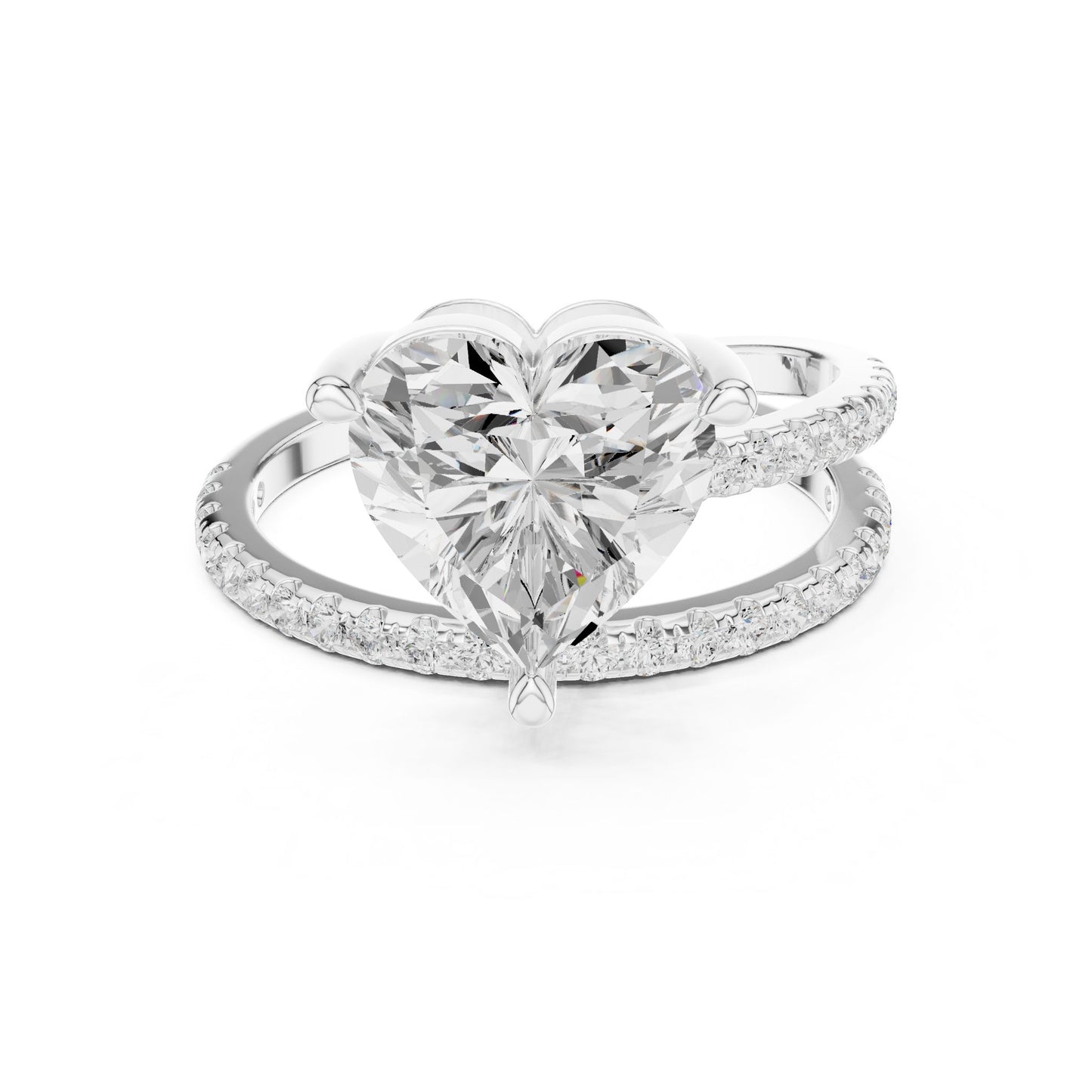 Heart Lab Grown Diamond Pave Engagement Ring