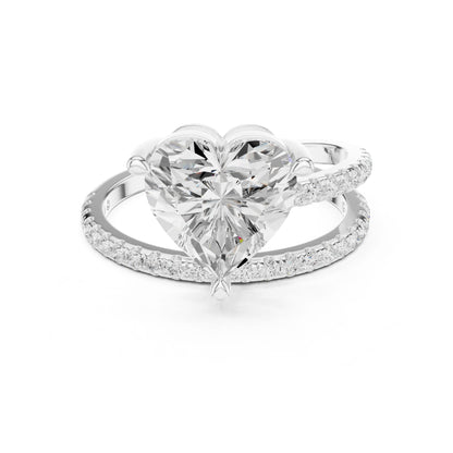 Heart Lab Grown Diamond Pave Engagement Ring