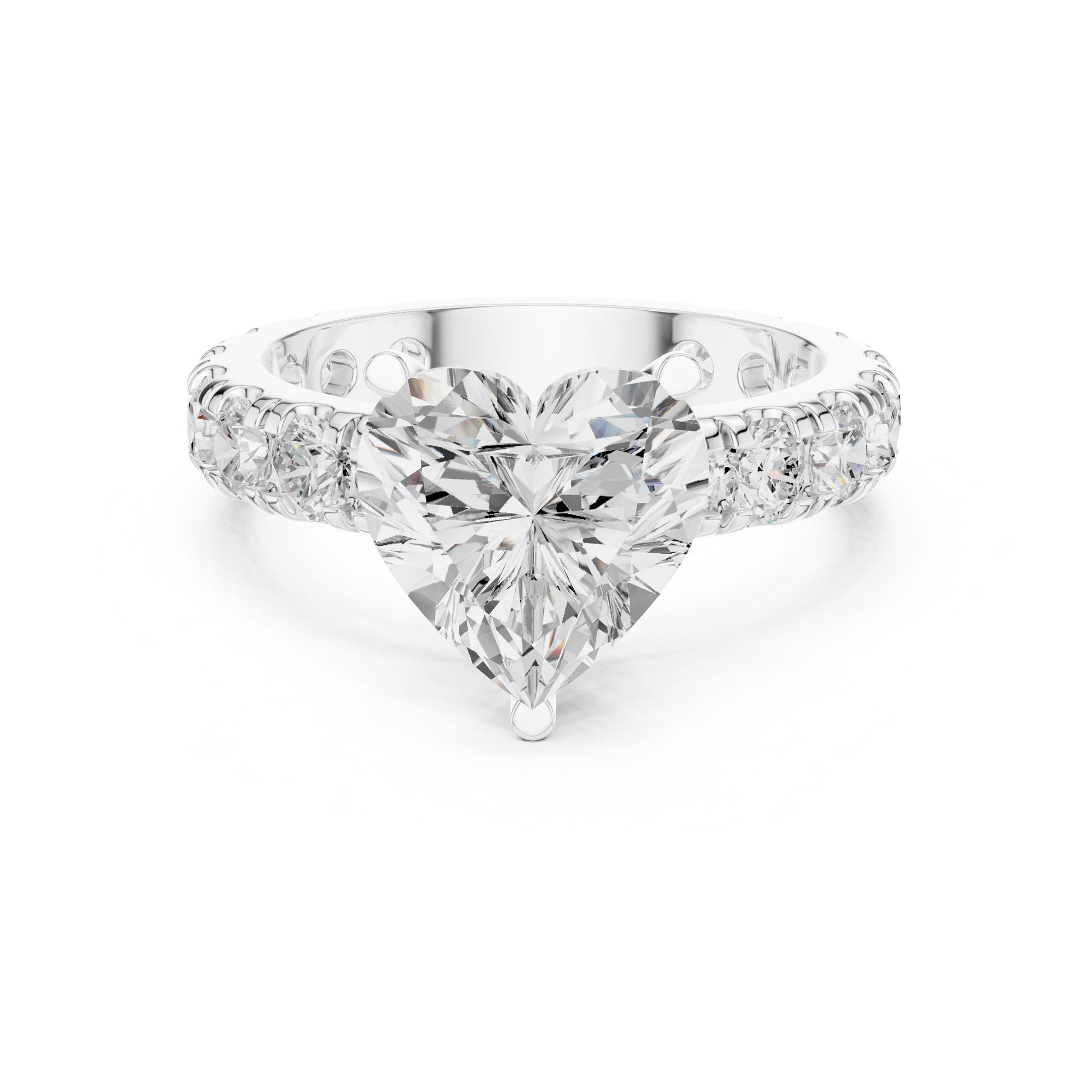 Heart Lab Grown Diamond Pave Engagement Ring