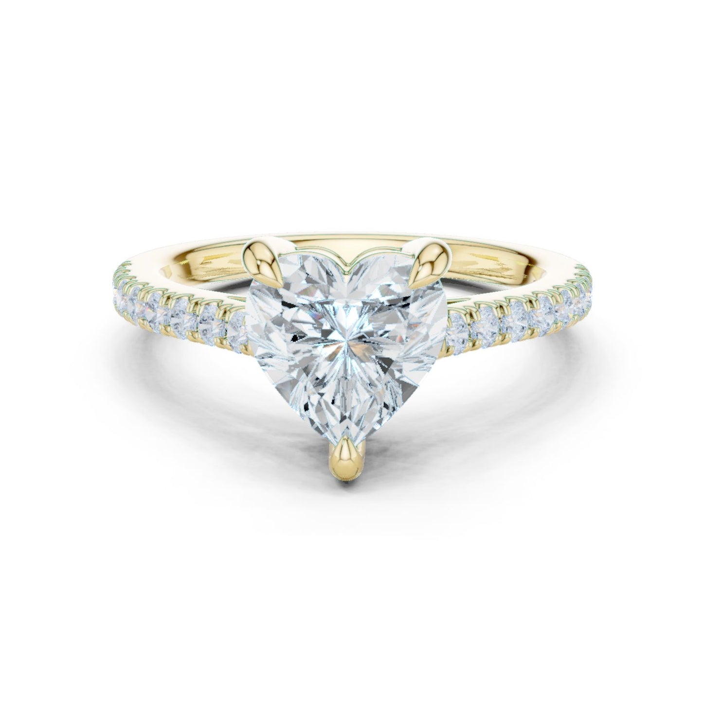 Heart Lab Grown Diamond Pave Engagement Ring