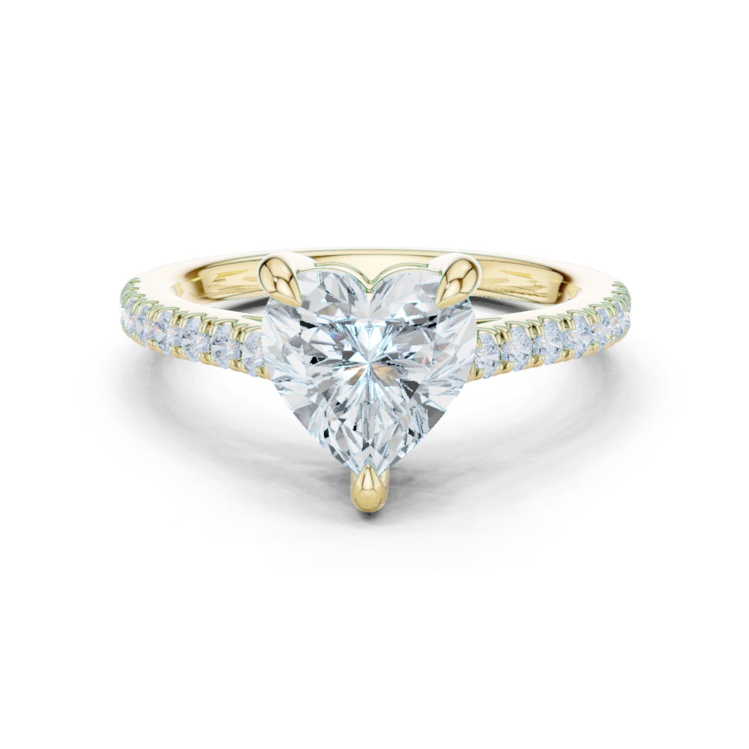 Heart Lab Grown Diamond Pave Engagement Ring