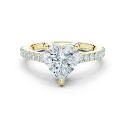 Heart Lab Grown Diamond Pave Engagement Ring