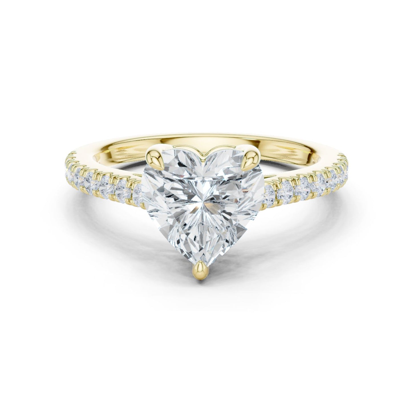 Heart Lab Grown Diamond Pave Engagement Ring