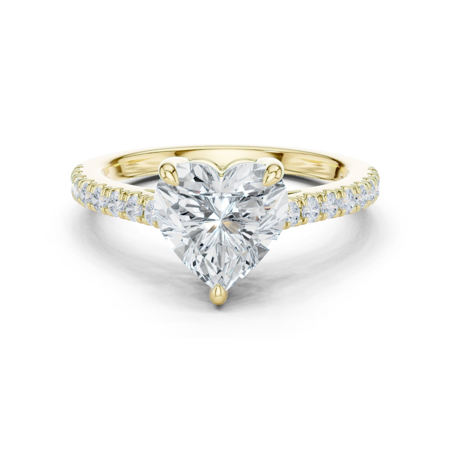Heart Lab Grown Diamond Pave Engagement Ring