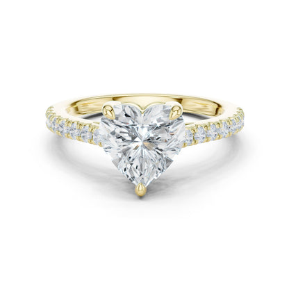 Heart Lab Grown Diamond Pave Engagement Ring