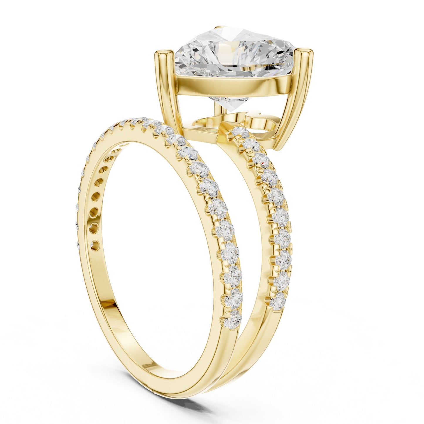 Heart Lab Grown Diamond Pave Engagement Ring