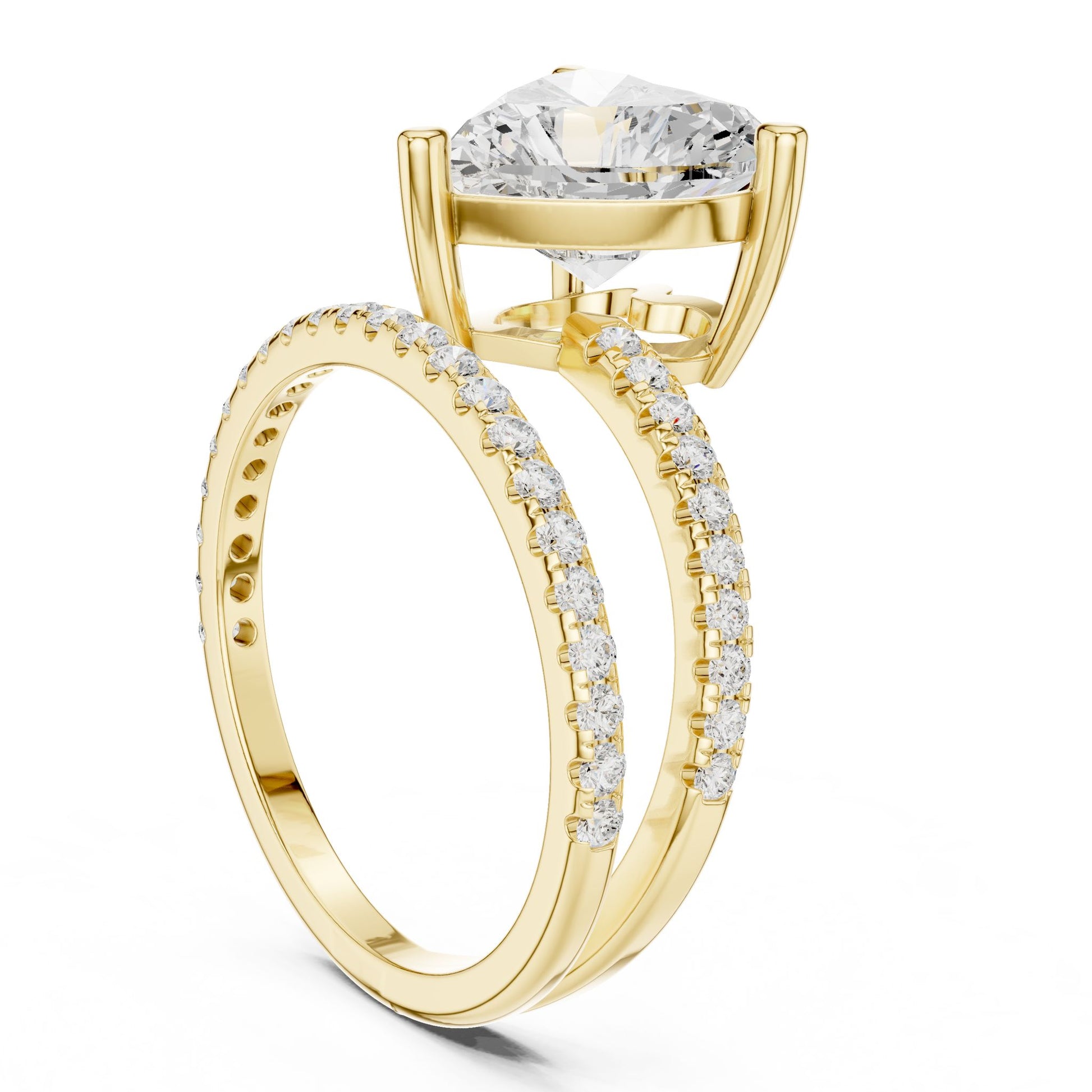Heart Lab Grown Diamond Pave Engagement Ring