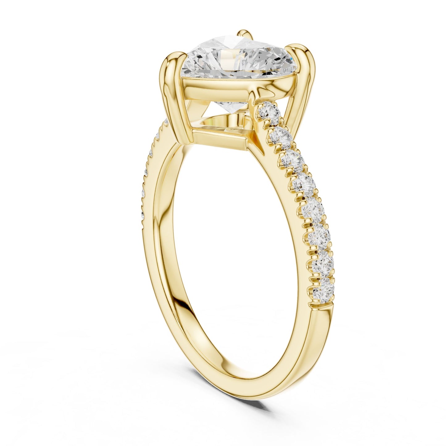 Heart Lab Grown Diamond Pave Engagement Ring
